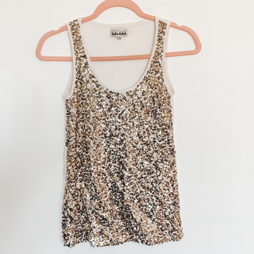Lady Dutch gold sequin tank